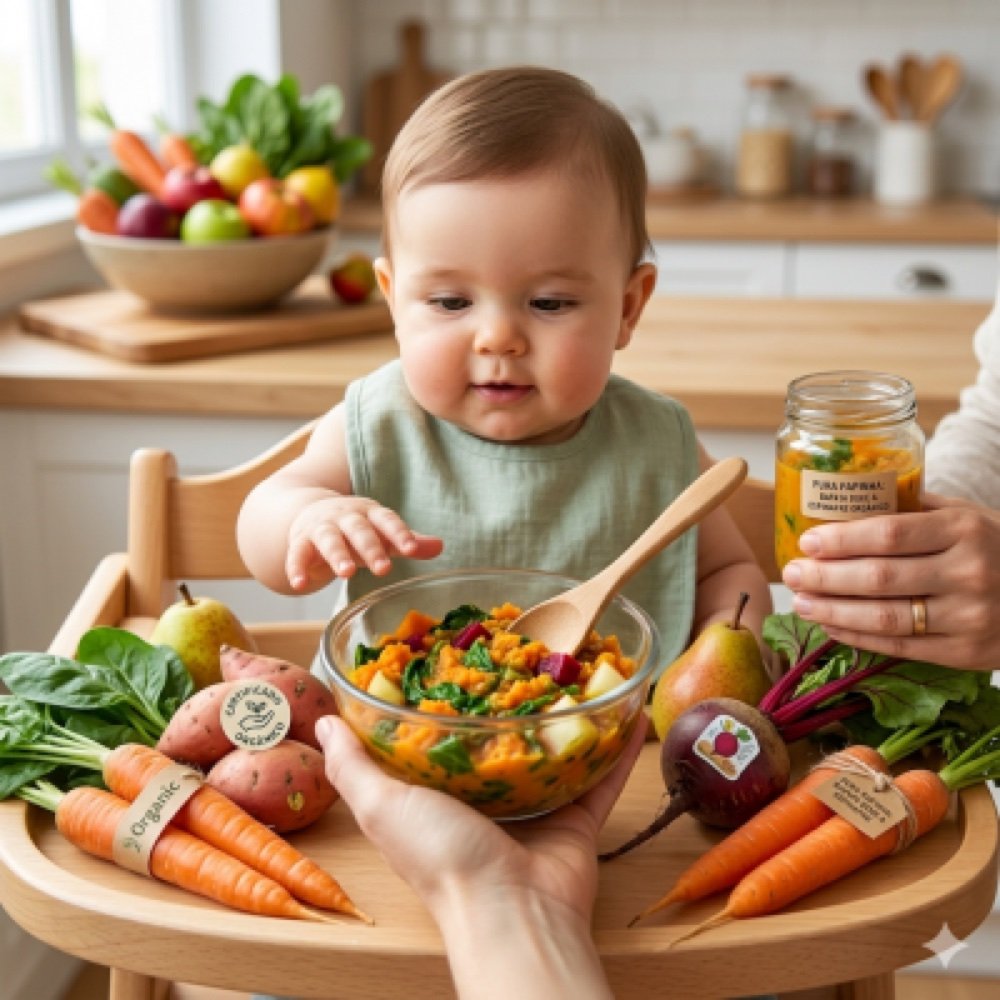 Alimentos Orgânicos para Bebês: Por Que Importa na Introdução Alimentar